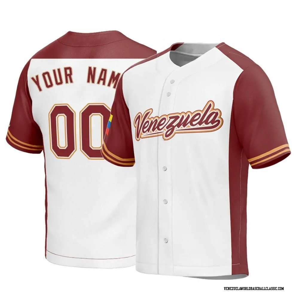 Men's Custom Venezuela Baseball Replica White 2023 World Baseball